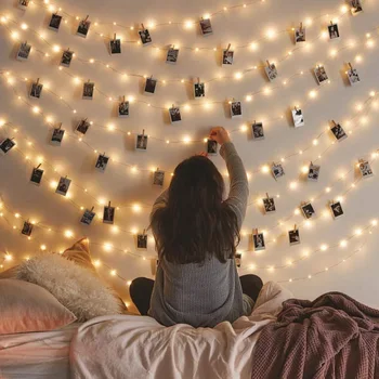 

2m/5m/10m Photo Clip String Lights Led Usb Outdoor Battery Operated Garland With Clothespins For Home Decoration String Lights
