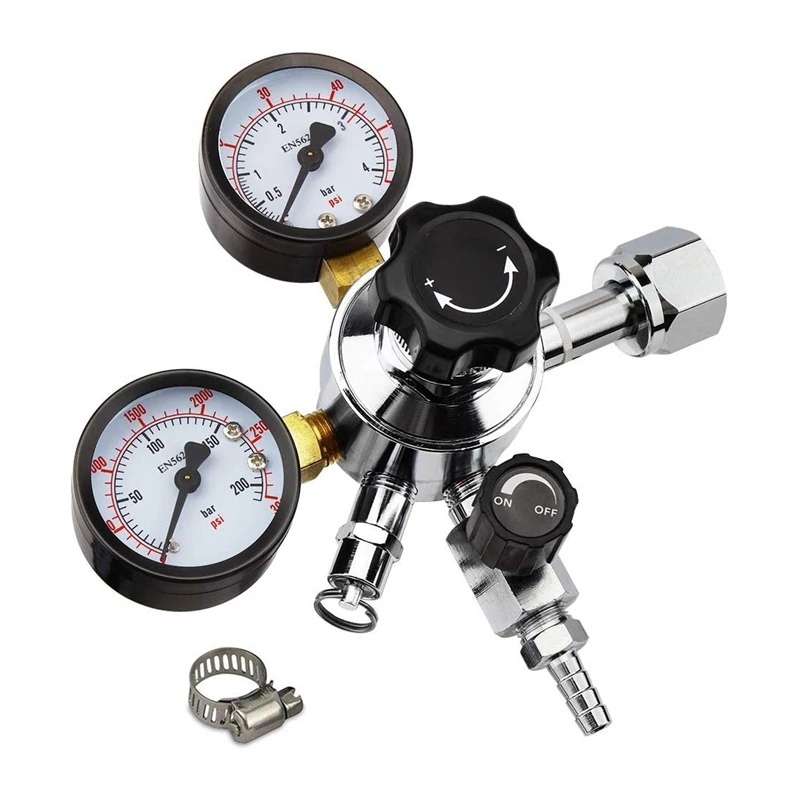 

Keg Regulator CO2 CGA-320, 0-60 PSI Working Pressure, 0-3000 PSI Tank Pressure, Beer Regulator, Co2 Pressure Regulator with Safe