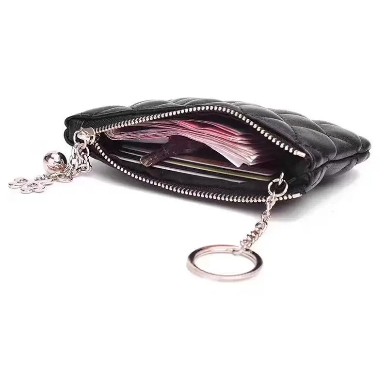 Кожаный кошелек Sendefn для женщин чехол ключей из овчины с алмазной клеткой