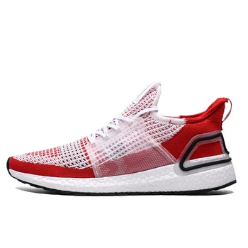 

New Arrivals Flyknit Breathable Men Running Shoes Hot Red Trainers Men Sneakers Outdoor Sport Shoes Zapatillas Deportivas Hombre