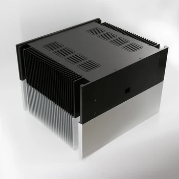 

KYYSLB 4315A All Aluminum Amplifier Chassis Box House DIY Enclosure with Cooling Holes Feet Power Base Amplifier Case Shell
