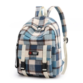 

New Travel Bag Fashion Women Backpack Student Girl School Bag Plaid Style Shoulder Bags For Women 2020 Bagpack Rucksack Knapsack