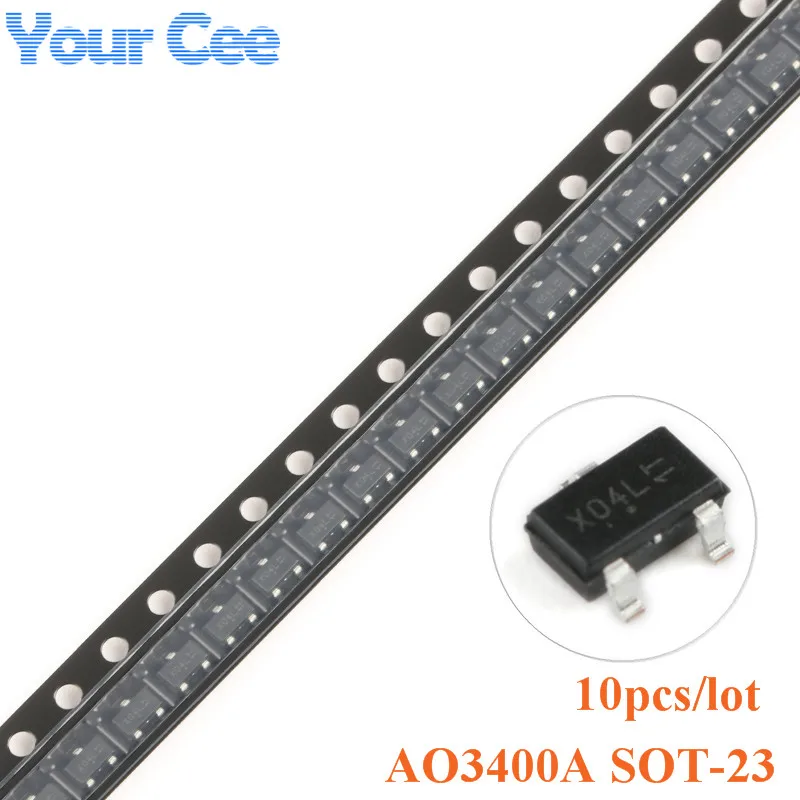 10Pcs AO3400A AO3400 Transistor N Channel 30V 5.7A Smd Transistor Sot