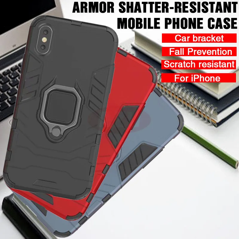 

Anti-drop Car Bracket Phone Case On The For iphone X XS XR XS MAX Luxury Cover Cases On iphone 6 6S 7 8 Plus Case On iphone XS