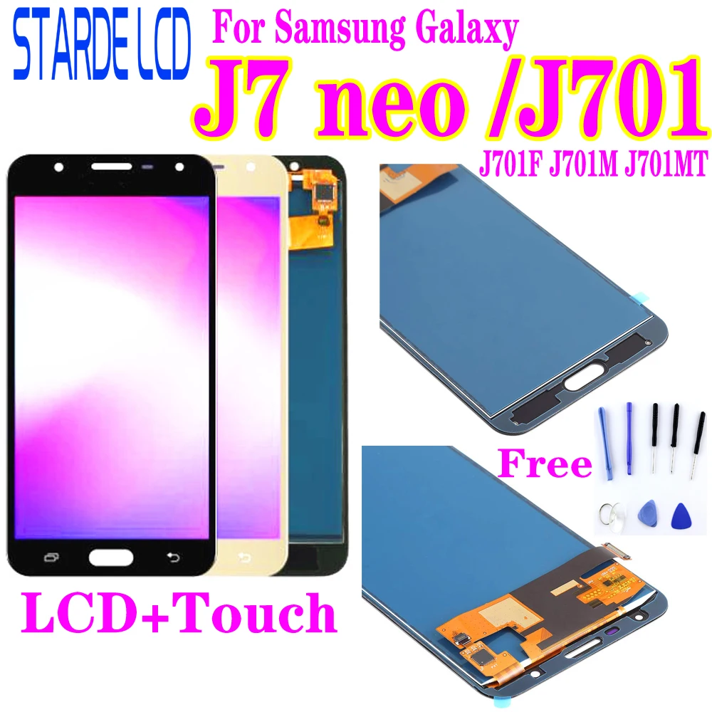 ЖК-дисплей 5 ''для Samsung Galaxy J7 Neo J701 J701F J701M J701MT сенсорный экран в сборе запасные