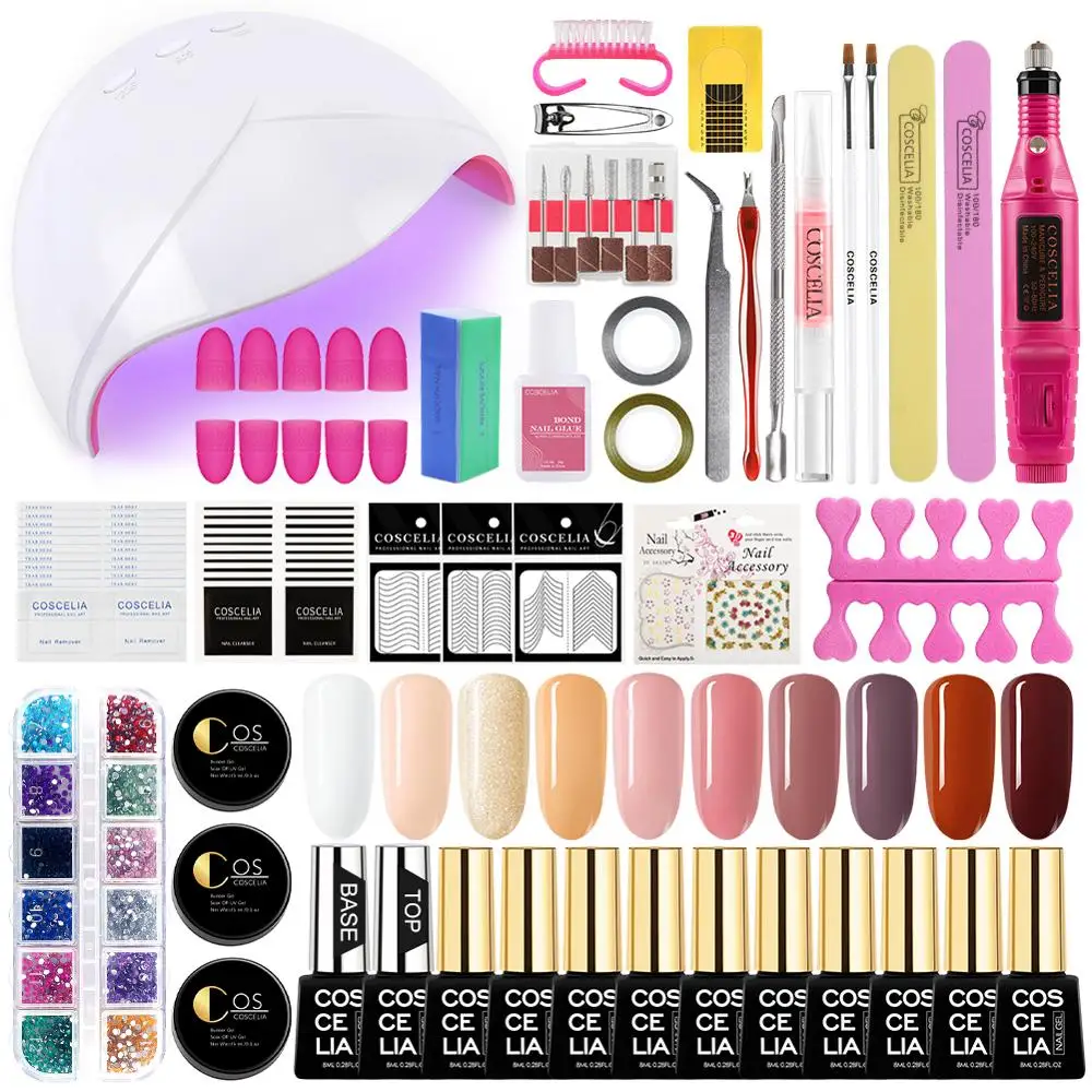 

Manicure Set Acrylic Nail Kit Brushes For Manicure Gel Nail Polish Kit UV LED Lamp Set For Nail UV Gel Polish All For Manicure