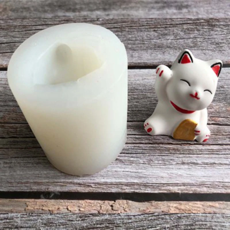 3D Lucky Cat силиконовой формы для выпечки украшения торта DIY помадка плесень кухонные инструменты