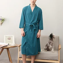 Женское/Мужское кимоно, халат, одежда для сна, спа Халат, ночная рубашка унисекс, ночная рубашка, KNG88