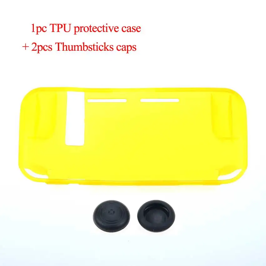Yellow YuXi ТПУ защитный чехол Крышка для переключателя NAND Защита от царапин падение для переключателя NS задняя крышка из ТПУ+ ДЖОЙСТИК колпачки - Цвет: Yellow