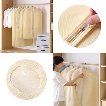 

Vogvigo Clothes Dust Cover with Zipper Storage Bag Garment Costume Protector Suit Case Home Organizer Non-woven Craft