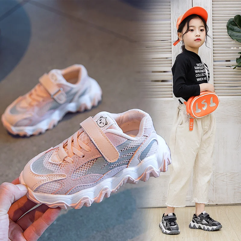 Детская обувь кроссовки для девочек 2020 модная мальчиков Детские Светоотражающие