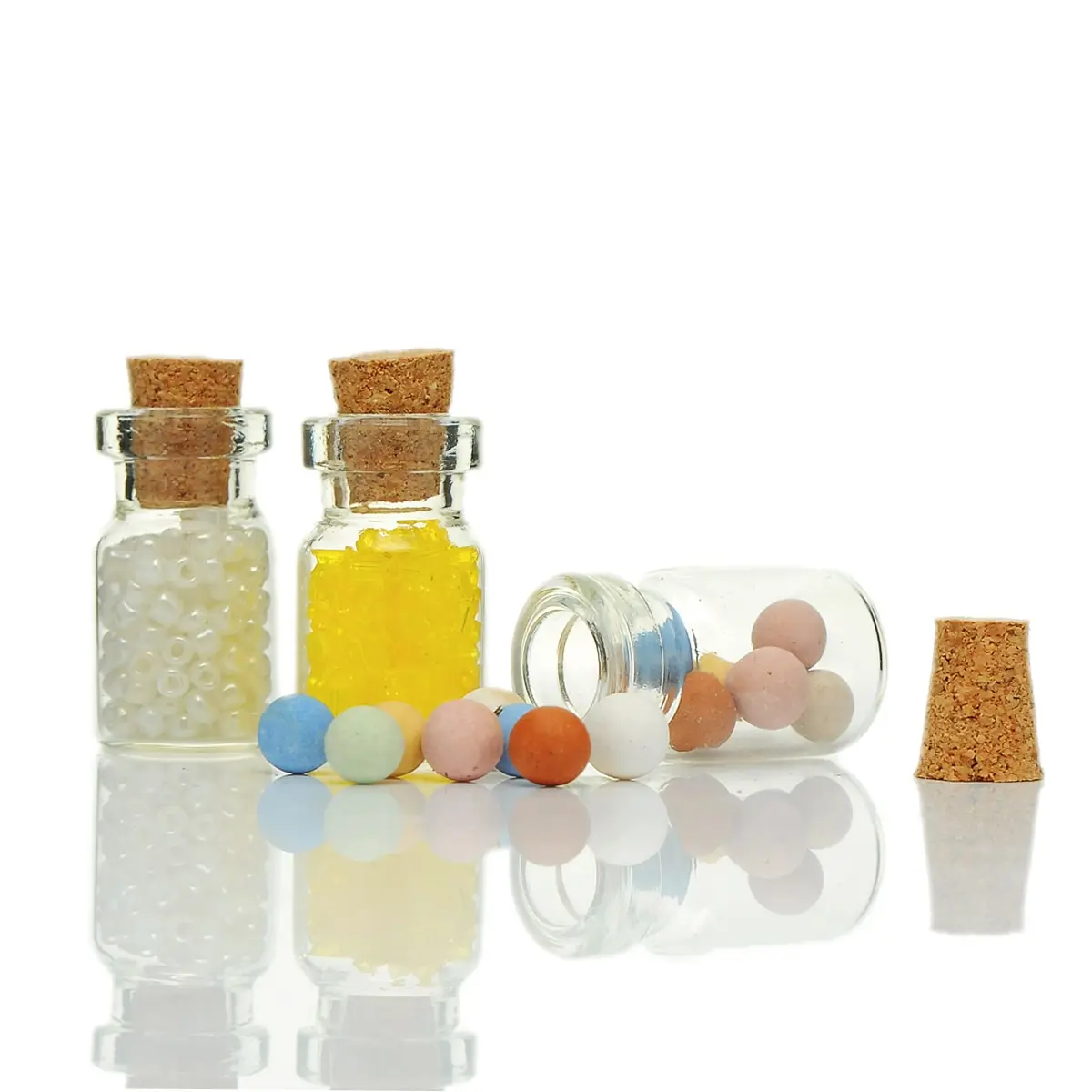 

10PCs Tie Plug Tiny Glass Storage Bottles With Corks Small Glass Jars Jewelry Vial Potion Container DIY Crafts Sundry Organizer