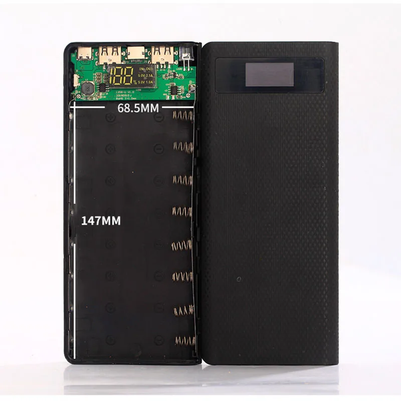 No Battery 3 зарядных Potrs для тип-c/микро/Ios DIY power Bank 8*18650 чехол для батареи коробка Led power bank Коробка Чехол для зарядки - Цвет: No Battery