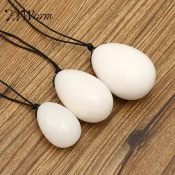

Wholesale 3PCS/set White Yoni Eggs Jade Egg With Cords Gemstone Massage Ball For Exercise Pelvic Vaginal Muscle Massager Stone