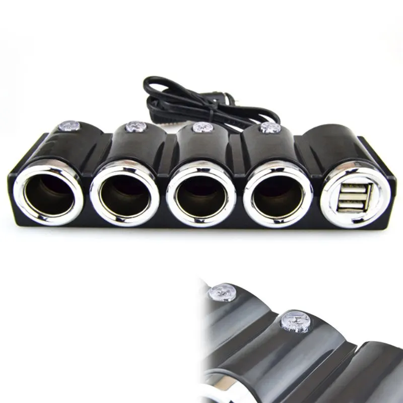 4In1 Accendisigari Per Auto Splitter Plug Adapter Caricabatterie Presa Dc 12V/24V Doul Usb Multi Socket Adattatore Per Caricabatterie