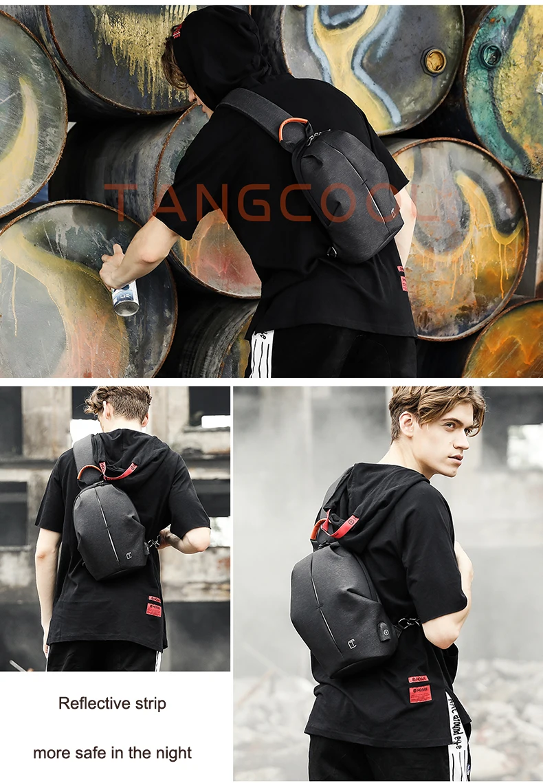 Tangcool бренд корейский дизайн Мужская мода водонепроницаемый мессенджер нагрудная сумка рюкзак спортивная Наплечная Сумка для Ipad с светоотражающим ремешком