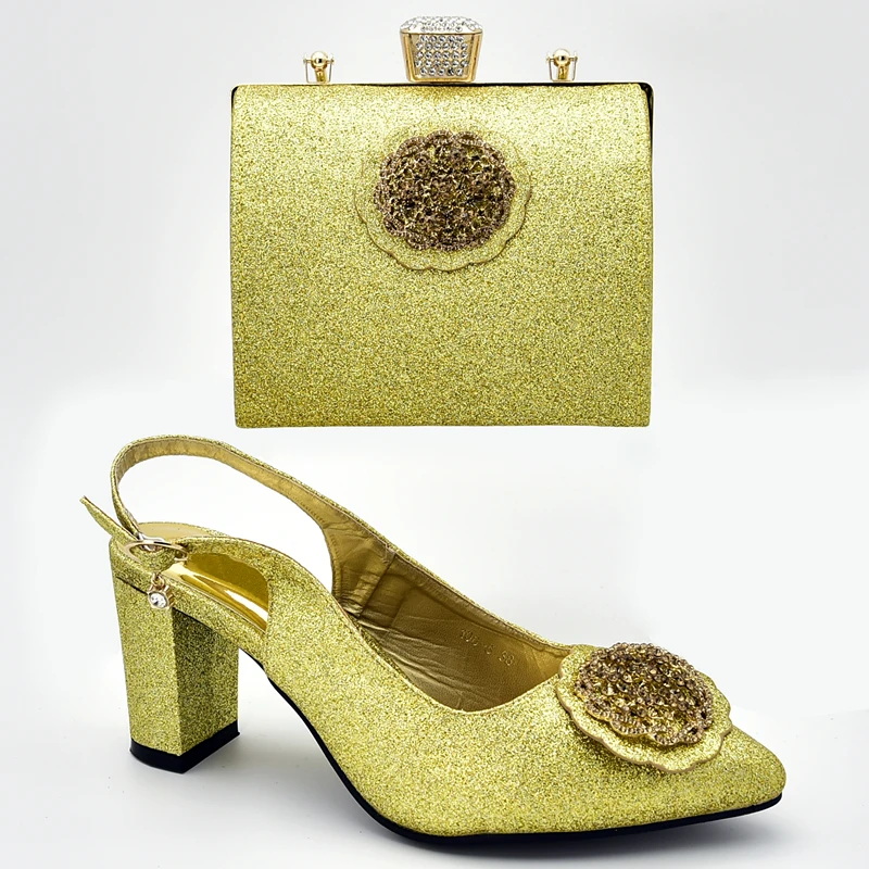 Новое поступление Комплект из туфель и сумочки синего цвета в африканском стиле