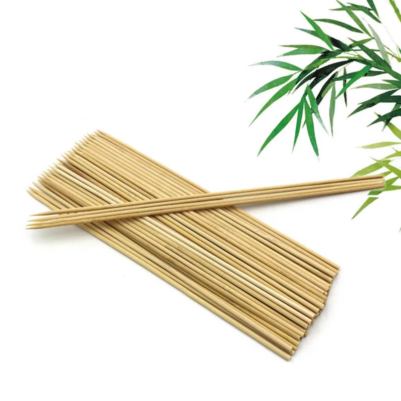 4MMX30CM 50PCS 50/90 шт. деревянные бамбуковые барбекю палочки инструмент для дома и прогулок; модные Тапочки одноразовые барбекю палочки бамбуковые инструменты нескольких спецификациях гриль инструмент - Цвет: 4MMX30CM 50PCS