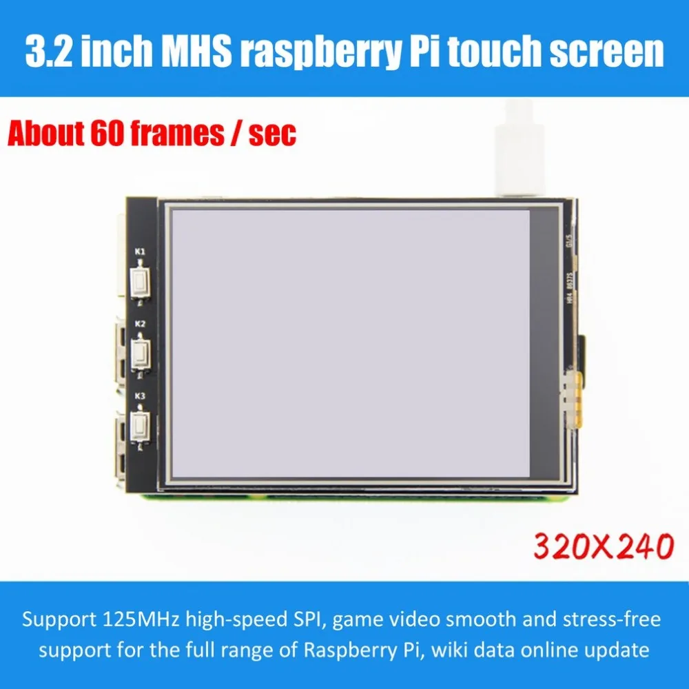 3,2 дюймов MHS TFT GPIO экран ЖК-модуля дисплей с сенсорной панелью Поддержка 125 МГц SPI вход для Raspberry Pi