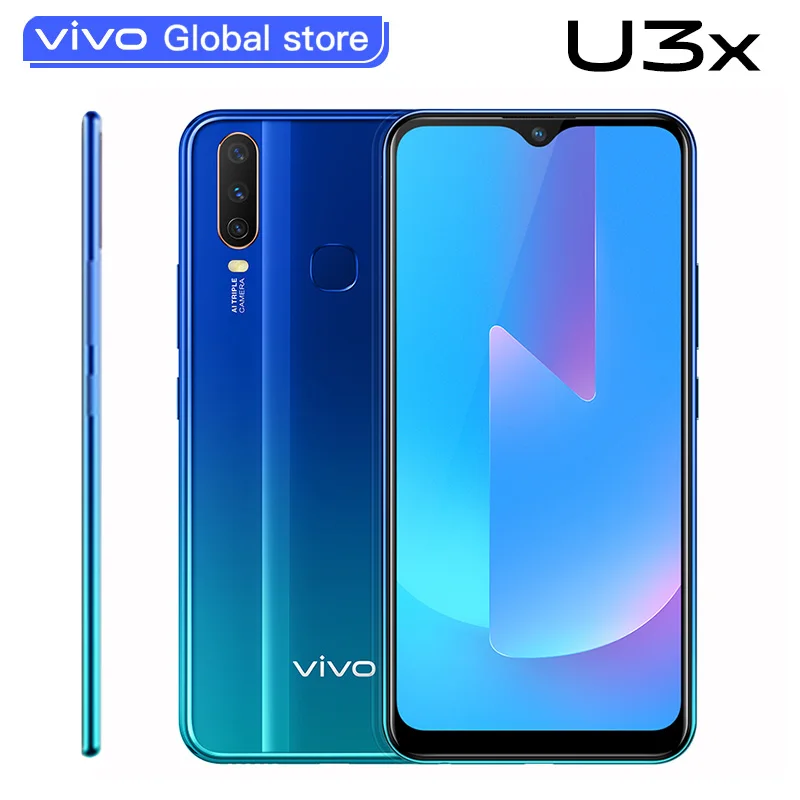 Скидка Новый оригинальный vivo U3x Celular 6,35 дюймов экран 3g 32G Snapdragon665 5000 мАч батарея мобильные телефоны 18 Вт зарядка мобильный телефон android