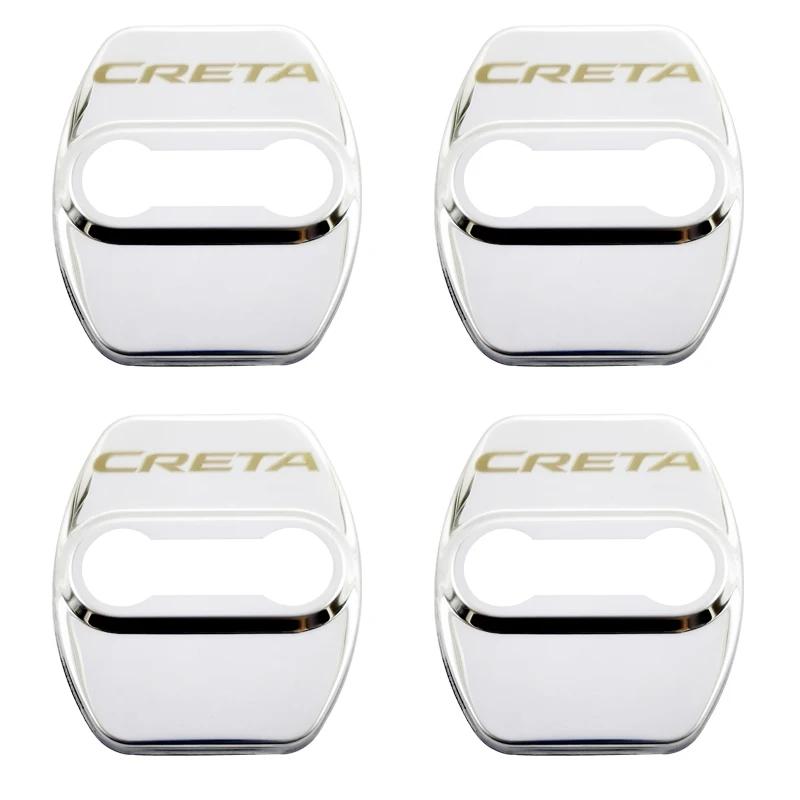 Car Door Lock Cover 4PCS Car Door Lock cover Protect Buckle Cover Latch Stop Anti Rust For Hyundai creta sticker
