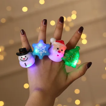 

4pcs Christmas Glowing Ring Christmas Party Decoration Kids Christmas Gift Glowing Toy Christmas Decoration Home Decoration