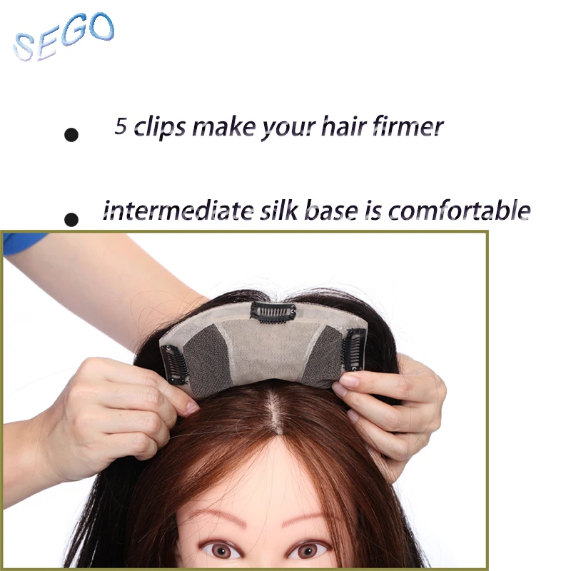 SEGO, 6x13, 15x16 см, 12 дюймов, не Реми, шелковая основа, Топпер, парик для женщин, волосы на заколках для наращивания, бразильские человеческие волосы