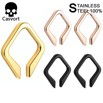

Casvort 2PCS new arrival fashion rhombus ear weight plug tunnel body jewelry piercing ear gauges expander pair selling