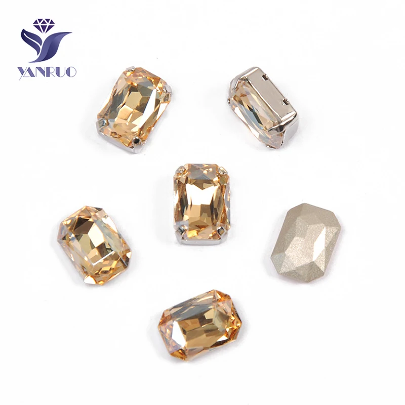 YANRUO 4627 восьмиугольник GSHA Топ K9 кристаллы заостренные камни когти Швейные кристаллы Камни пришитые Стразы для платья