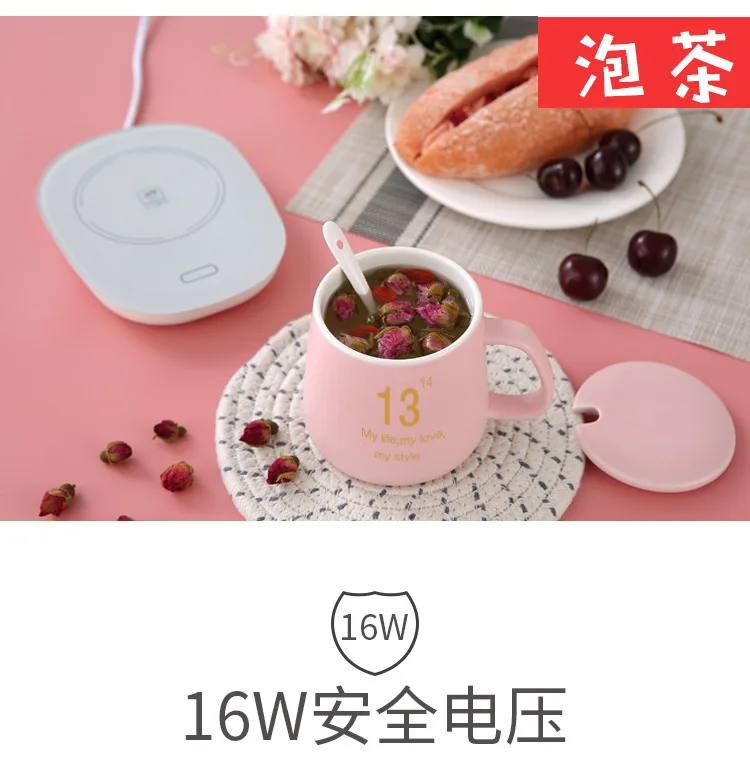 Portable 55-Degree Heating Coasters New Style Creative Coffee Cup Warmers Strange New Household Insulated Coaster Gift Customiza