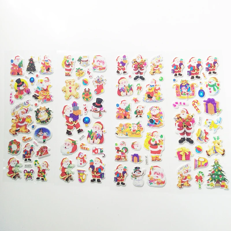 5 Sheets 3D Santa Claus Stickers DIY Scrapbook Waterproof PVC Stationery Diary Stickers Kids Children Christmas Gifts afbeelding
