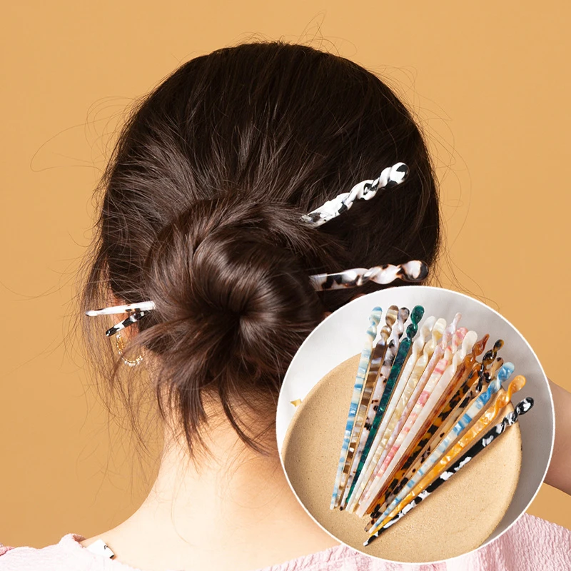Fashion Chinese Style Hair Sticks Vintage Acetate Chopstick Women