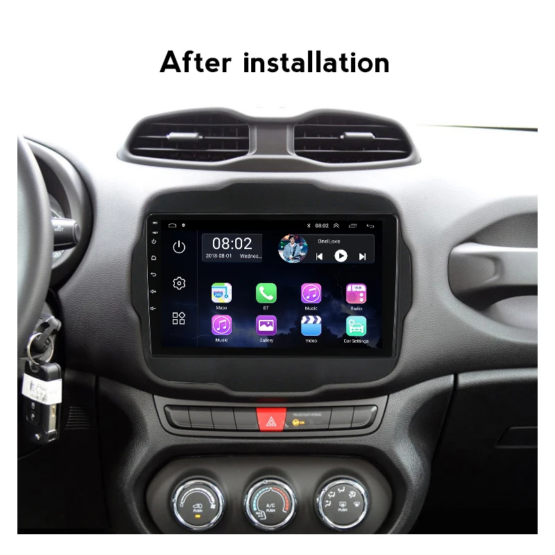Автомобильный мультимедийный плеер Android 11 2 + 32 ГБ GPS для Jeep Renegade 2016 2017 2018
