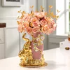 Modern Minimalist Home Living Room Entrance Gold Glass Vase Light Luxury Wind Desktop Flower Container Decorations Ornaments 2