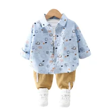 Ensemble chemise et pantalon en coton pour enfants, 2 pièces/ensemble, vêtements de sport pour bébés garçons, nouvelle collection printemps automne 