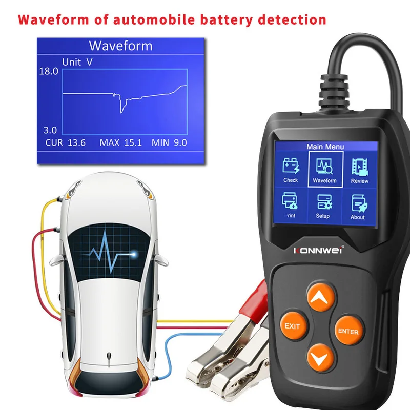 Auto Diagnosetester 5V KW600 Batterietester 12V KFZ Batterie Detektor DE 