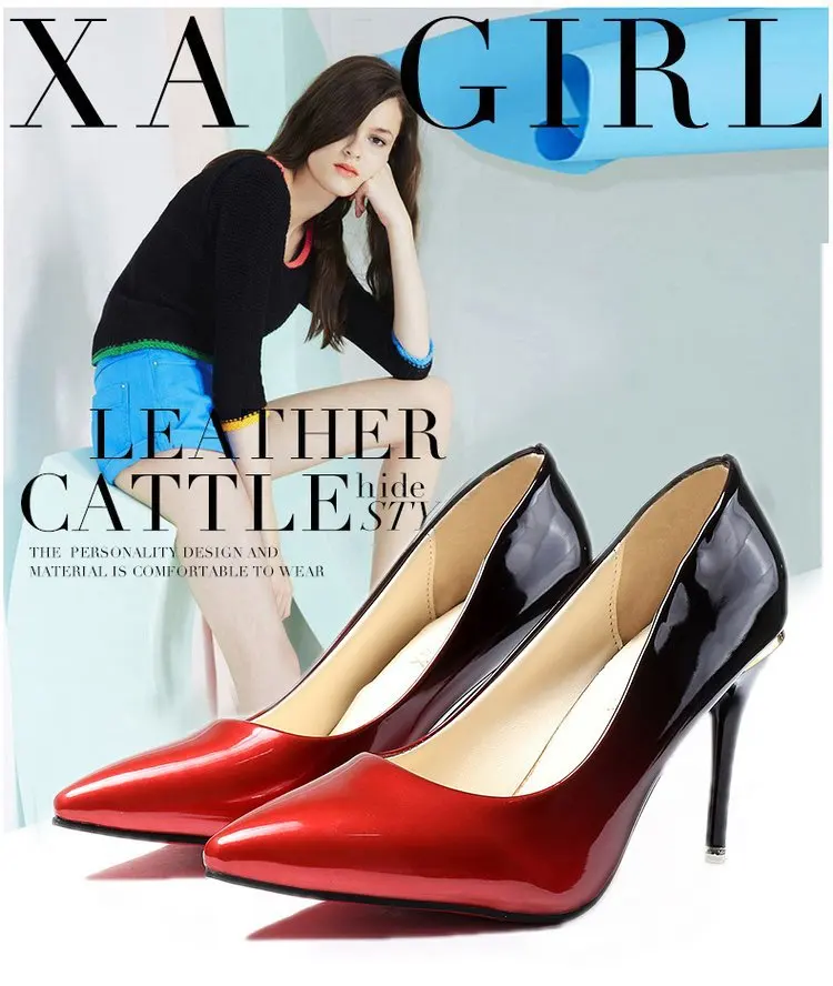 

Woman High Heels Spring Autumn Sexy Pumps Female Thin Heel Shoes Gradient Slip On Fashion Party Wedding Shoes For Ladies