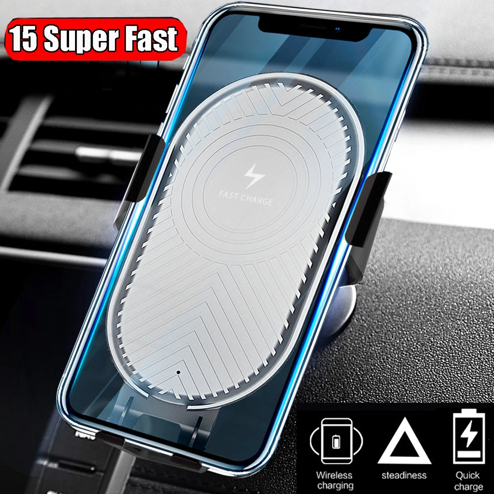 15W Qi Wireless Charger Car Phone Holder Gravity GPS Stand for iPhone 11 Pro Max Xs XR 8 Plus For Huawei Mate 30 Pro P20 P30