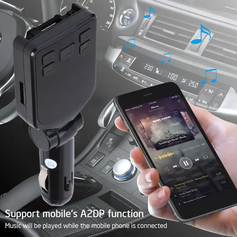 BT-24 беспроводной Bluetooth Hands-free FM передатчик с ЖК-дисплеем USB зарядное устройство автомобильный комплект