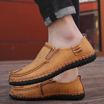 

plush size 48 Classic Men Casual Shoes slip on Loafers Men Shoes Quality Leather Shoes Men Flats handmade Moccasins Shoes men