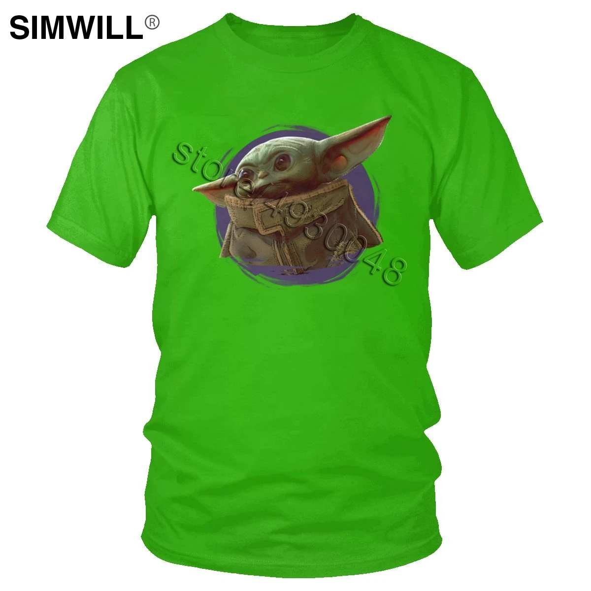 Kawaii ребенок футболка Yoda Для мужчин хлопковая толстовка с принтом «Звездные войны», футболка с короткими рукавами летняя футболка для мальчиков красивый фильм футболка стандартного кроя Топы в подарок - Цвет: Зеленый