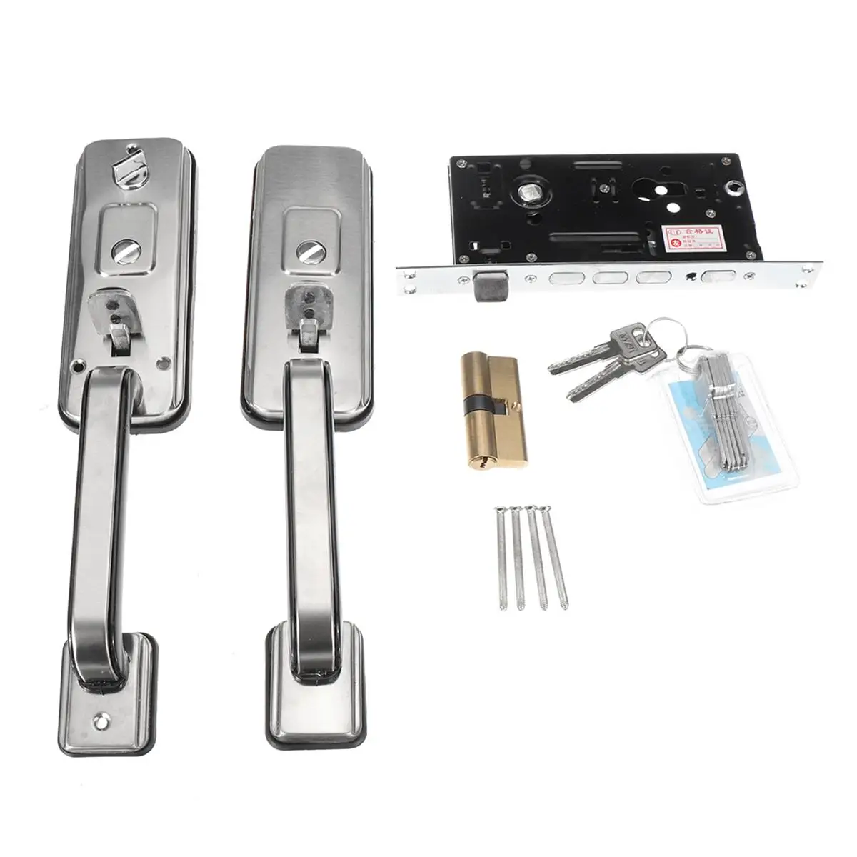 

Zinc Alloy Mechanical Door Lock Panel Safe Handle Deadbolt Latch Handle Door Hardware Locks Kit Home Office Security Accessories
