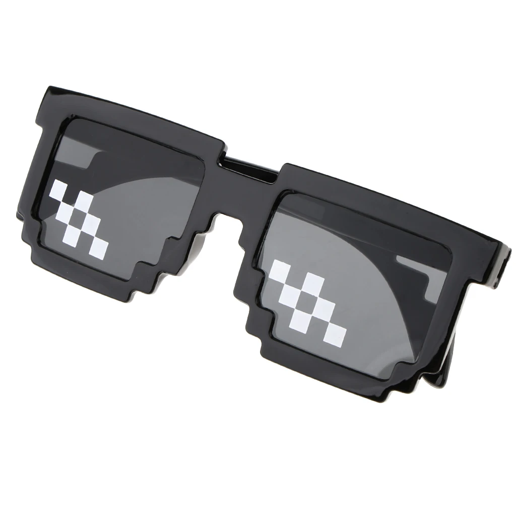 Men Women Glass 8 Bit Pixel Mosaic Glasses Photo Props Unisex Sunglass Toy | Тематическая одежда и униформа