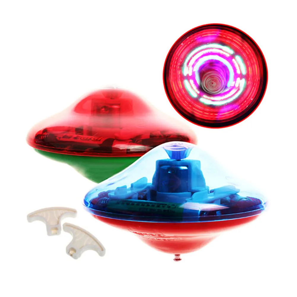UFO Laser LED Light Crown Music Gyro Peg-Top Spinner Spinning Kids Toy Gift PLV 