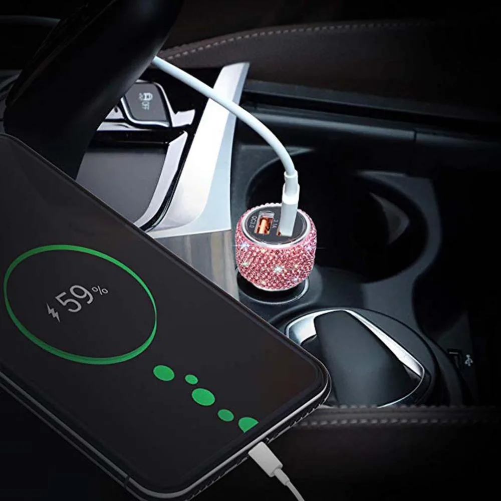 Зарядные устройства с двумя usb-портами Быстрая зарядка автомобильные зарядные устройства защитные молотки зарядные устройства Алмазный Стиль автомобильные зарядные устройства