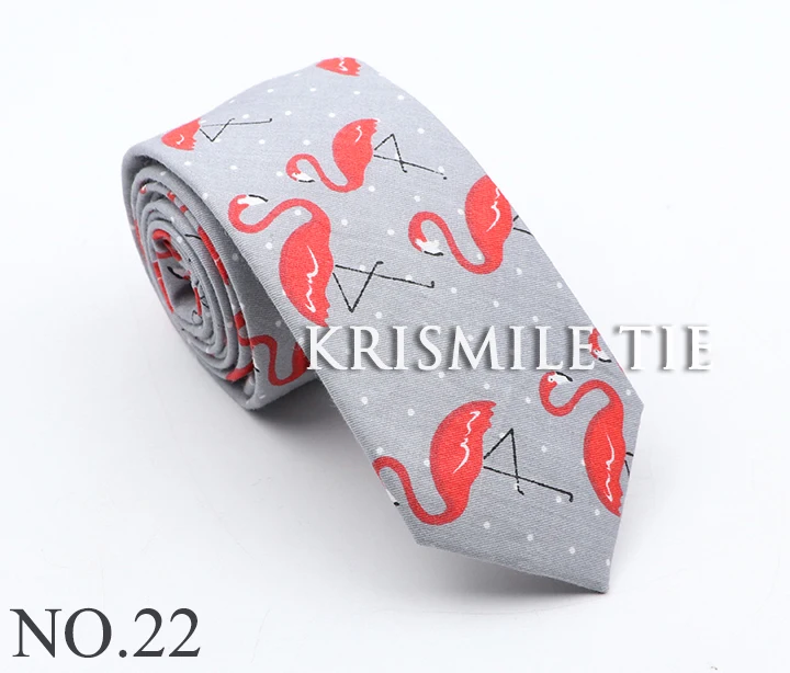 Neue männer Cartoon Print Krawatte Für Männer Frauen Dünne Bunte Baumwolle Krawatte Ente Bär Banane Früchte 6CM Schmale lustige Cravate Geschenk – Detail 25