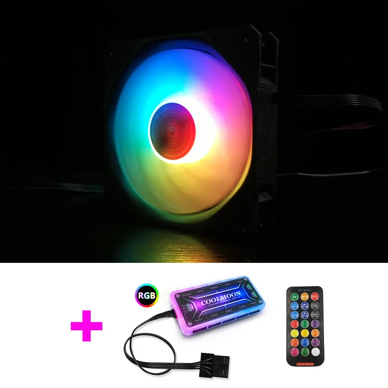 5 в RGB вентилятор 12 см для компьютера чехол/нормальный или музыкальный контроль поддержка MOBO 5 в AURA синхронизация светильник ритм стиль - Цвет: 1 Fan Kit(Normal)