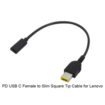 

20V 3.25A /4.5A PD USB Type C Female to Slim Tip Power Charging Cable Adapter Square Tip Cable Adapter for Lenovo Laptop Cable