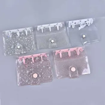 

Creative Cute Transparent 3 Ring Mini PVC Loose-leaf Hand Book Students