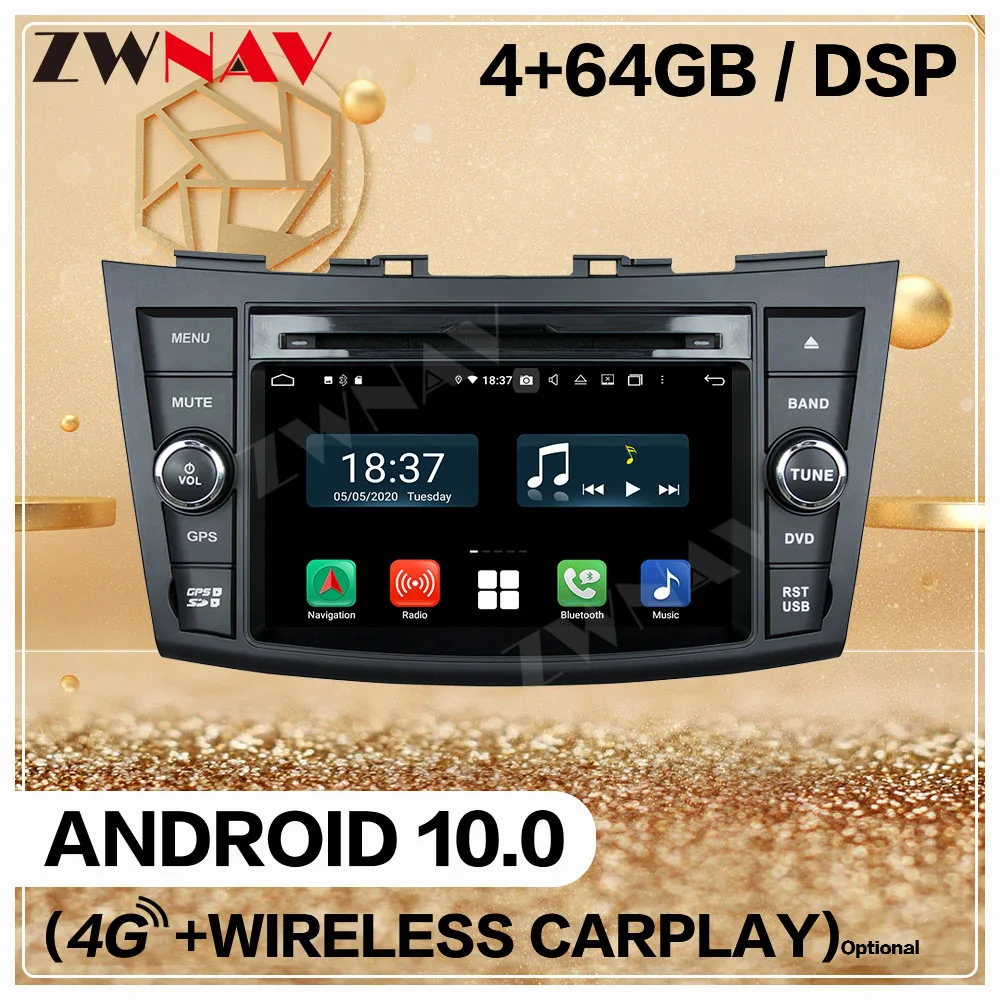 128 ГБ Carplay 2 Din для SUZUKI SWIFT 2011 2012 Android мультимедийный плеер экран Аудио Радио GPS